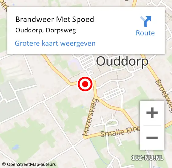 Locatie op kaart van de 112 melding: Brandweer Met Spoed Naar Ouddorp, Dorpsweg op 2 november 2023 19:37