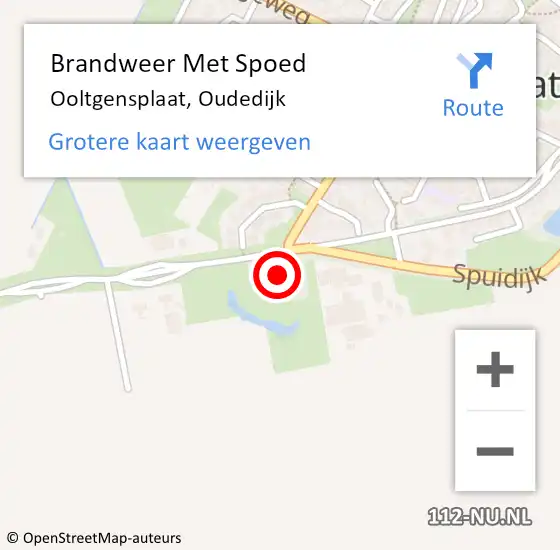 Locatie op kaart van de 112 melding: Brandweer Met Spoed Naar Ooltgensplaat, Oudedijk op 2 november 2023 19:39