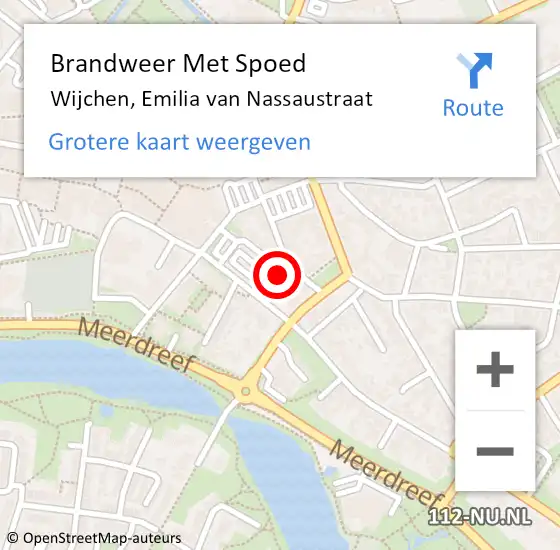 Locatie op kaart van de 112 melding: Brandweer Met Spoed Naar Wijchen, Emilia van Nassaustraat op 2 november 2023 19:44