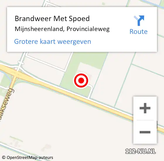 Locatie op kaart van de 112 melding: Brandweer Met Spoed Naar Mijnsheerenland, Provincialeweg op 2 november 2023 19:53