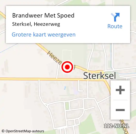 Locatie op kaart van de 112 melding: Brandweer Met Spoed Naar Sterksel, Heezerweg op 2 november 2023 20:06