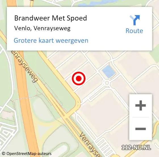 Locatie op kaart van de 112 melding: Brandweer Met Spoed Naar Venlo, Venrayseweg op 2 november 2023 20:11