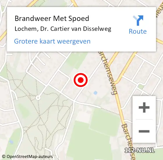 Locatie op kaart van de 112 melding: Brandweer Met Spoed Naar Lochem, Dr. Cartier van Disselweg op 2 november 2023 20:28