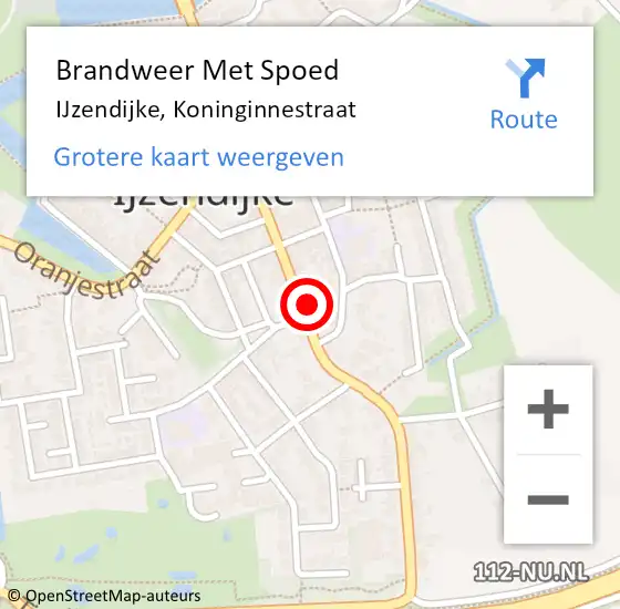 Locatie op kaart van de 112 melding: Brandweer Met Spoed Naar IJzendijke, Koninginnestraat op 2 november 2023 20:28