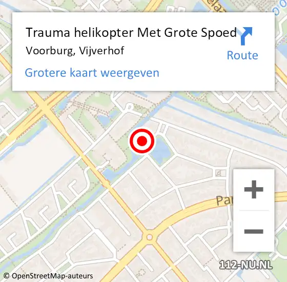 Locatie op kaart van de 112 melding: Trauma helikopter Met Grote Spoed Naar Voorburg, Vijverhof op 2 november 2023 20:32