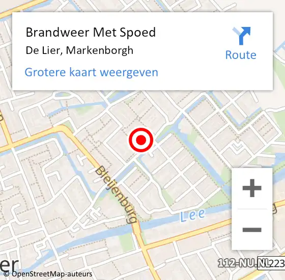 Locatie op kaart van de 112 melding: Brandweer Met Spoed Naar De Lier, Markenborgh op 2 november 2023 20:35