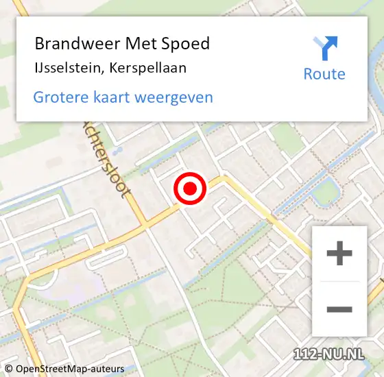 Locatie op kaart van de 112 melding: Brandweer Met Spoed Naar IJsselstein, Kerspellaan op 2 november 2023 20:44