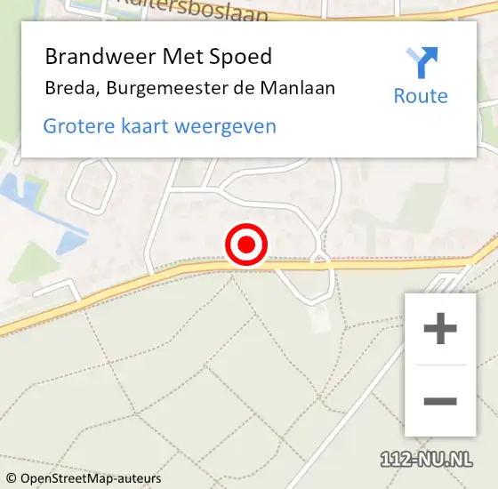 Locatie op kaart van de 112 melding: Brandweer Met Spoed Naar Breda, Burgemeester de Manlaan op 2 november 2023 20:45