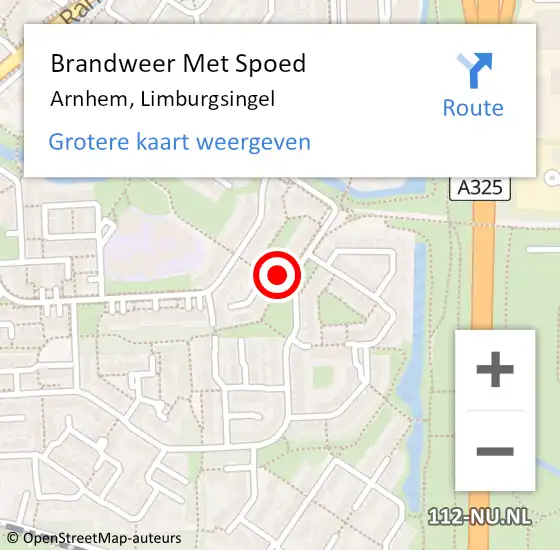 Locatie op kaart van de 112 melding: Brandweer Met Spoed Naar Arnhem, Limburgsingel op 2 november 2023 20:53