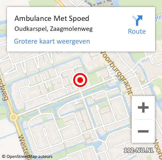 Locatie op kaart van de 112 melding: Ambulance Met Spoed Naar Oudkarspel, Zaagmolenweg op 2 november 2023 21:24