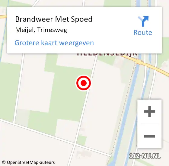 Locatie op kaart van de 112 melding: Brandweer Met Spoed Naar Meijel, Trinesweg op 2 november 2023 21:56