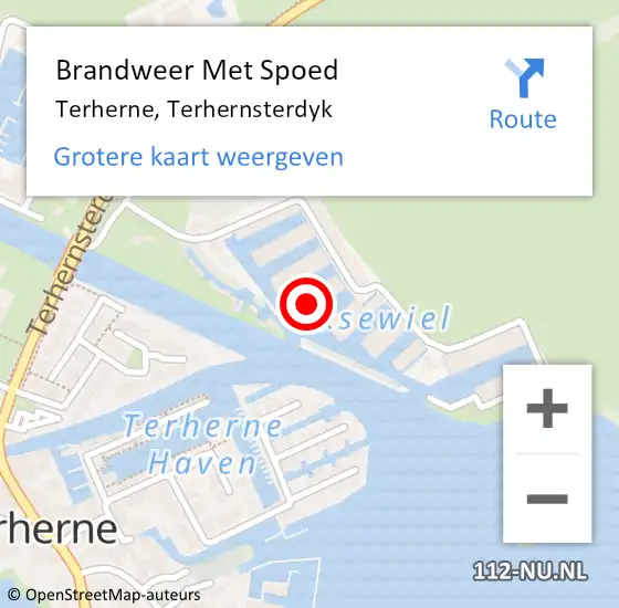 Locatie op kaart van de 112 melding: Brandweer Met Spoed Naar Terherne, Terhernsterdyk op 2 november 2023 22:04