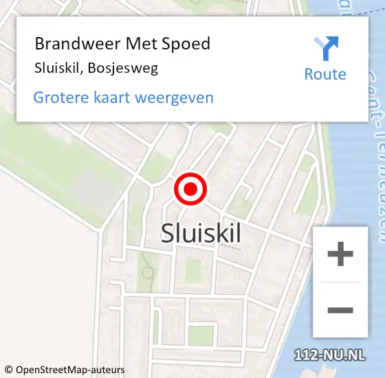 Locatie op kaart van de 112 melding: Brandweer Met Spoed Naar Sluiskil, Bosjesweg op 2 november 2023 22:07