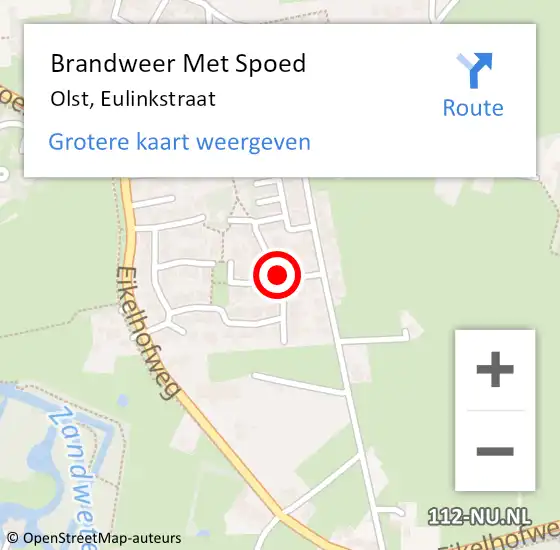 Locatie op kaart van de 112 melding: Brandweer Met Spoed Naar Olst, Eulinkstraat op 2 november 2023 22:08