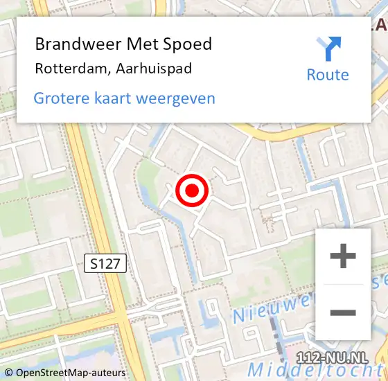 Locatie op kaart van de 112 melding: Brandweer Met Spoed Naar Rotterdam, Aarhuispad op 2 november 2023 22:09