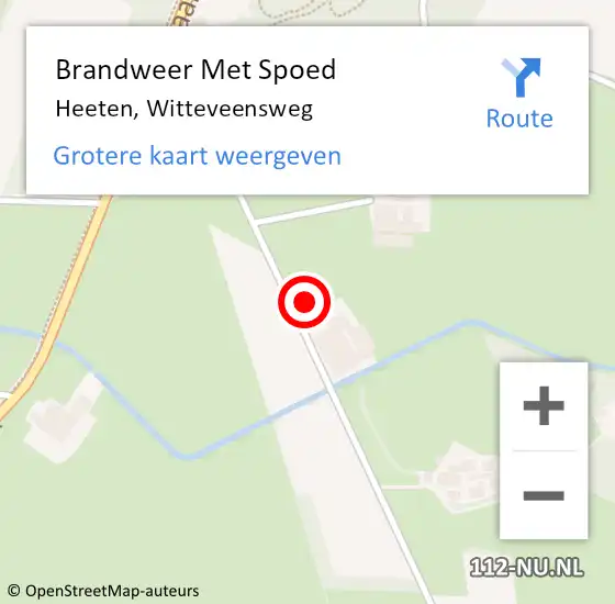 Locatie op kaart van de 112 melding: Brandweer Met Spoed Naar Heeten, Witteveensweg op 2 november 2023 22:30