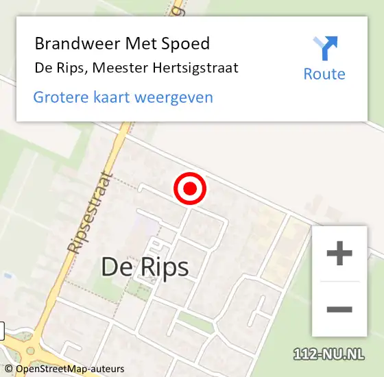 Locatie op kaart van de 112 melding: Brandweer Met Spoed Naar De Rips, Meester Hertsigstraat op 2 november 2023 23:09