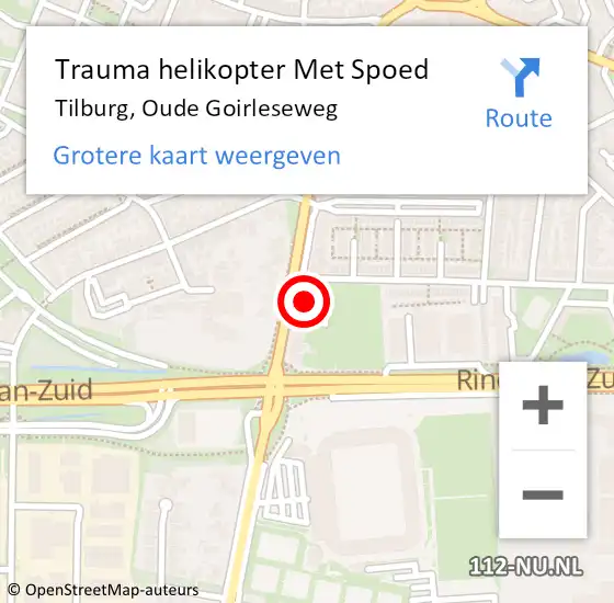 Locatie op kaart van de 112 melding: Trauma helikopter Met Spoed Naar Tilburg, Oude Goirleseweg op 2 november 2023 23:28