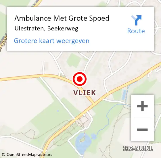 Locatie op kaart van de 112 melding: Ambulance Met Grote Spoed Naar Ulestraten, Beekerweg op 13 september 2014 20:05