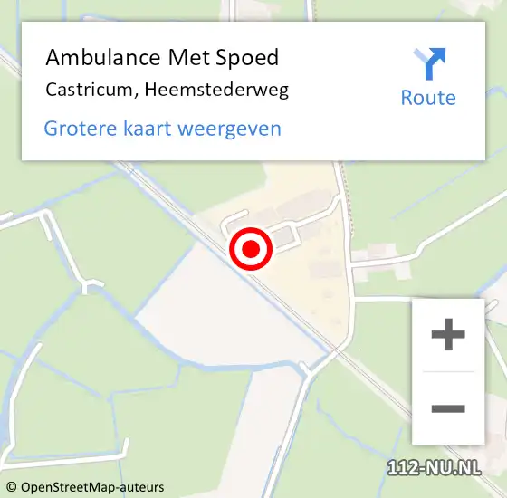 Locatie op kaart van de 112 melding: Ambulance Met Spoed Naar Castricum, Heemstederweg op 3 november 2023 01:51