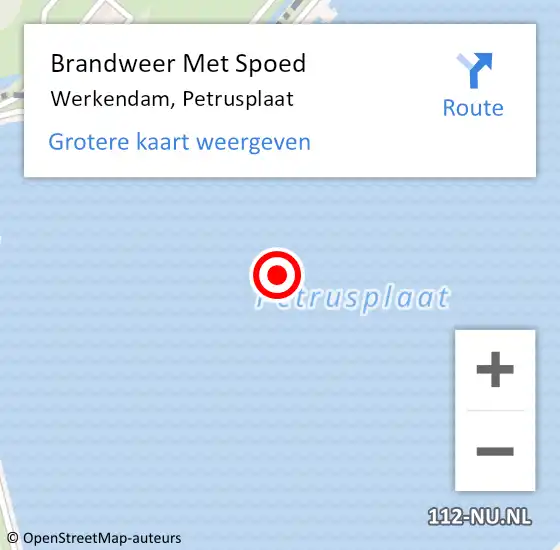 Locatie op kaart van de 112 melding: Brandweer Met Spoed Naar Werkendam, Petrusplaat op 13 september 2014 20:07