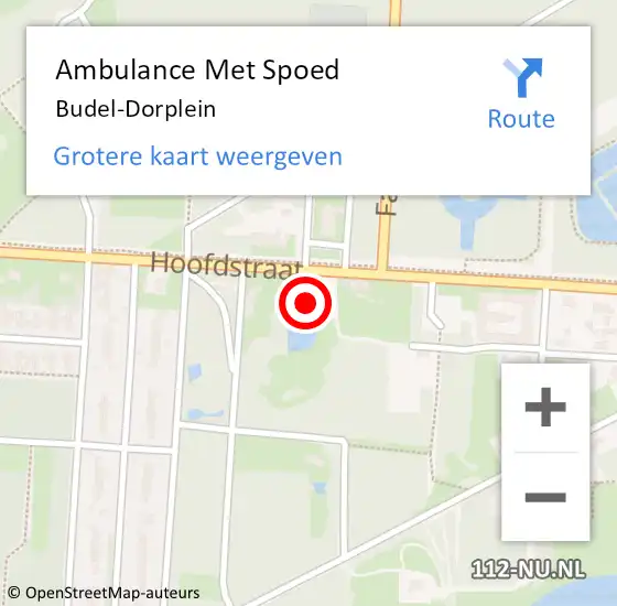 Locatie op kaart van de 112 melding: Ambulance Met Spoed Naar Budel-Dorplein op 3 november 2023 05:02