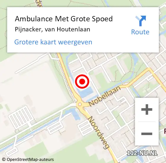 Locatie op kaart van de 112 melding: Ambulance Met Grote Spoed Naar Pijnacker, van Houtenlaan op 3 november 2023 06:00