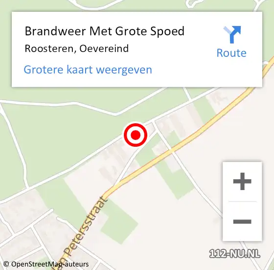 Locatie op kaart van de 112 melding: Brandweer Met Grote Spoed Naar Roosteren, Oevereind op 3 november 2023 08:26