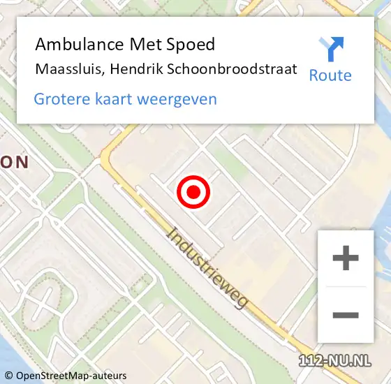 Locatie op kaart van de 112 melding: Ambulance Met Spoed Naar Maassluis, Hendrik Schoonbroodstraat op 3 november 2023 08:27