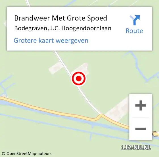 Locatie op kaart van de 112 melding: Brandweer Met Grote Spoed Naar Bodegraven, J.C. Hoogendoornlaan op 3 november 2023 08:42