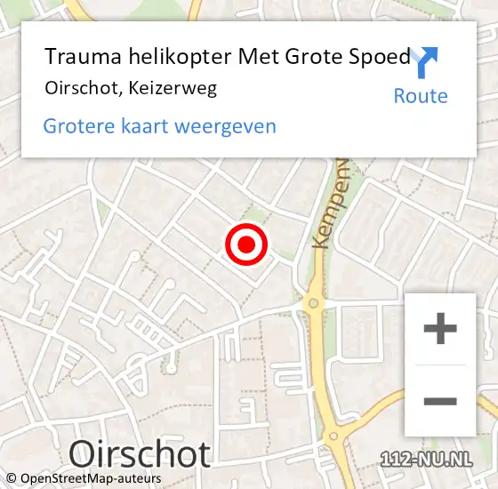 Locatie op kaart van de 112 melding: Trauma helikopter Met Grote Spoed Naar Oirschot, Keizerweg op 3 november 2023 08:50