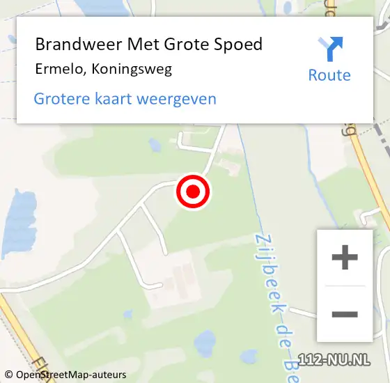 Locatie op kaart van de 112 melding: Brandweer Met Grote Spoed Naar Ermelo, Koningsweg op 3 november 2023 08:55