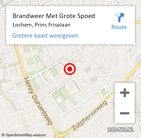 Locatie op kaart van de 112 melding: Brandweer Met Grote Spoed Naar Lochem, Prins Frisolaan op 3 november 2023 09:06