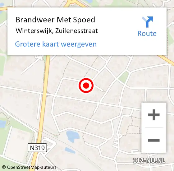 Locatie op kaart van de 112 melding: Brandweer Met Spoed Naar Winterswijk, Zuilenesstraat op 3 november 2023 09:36