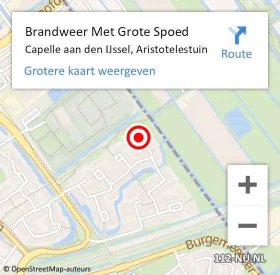 Locatie op kaart van de 112 melding: Brandweer Met Grote Spoed Naar Capelle aan den IJssel, Aristotelestuin op 3 november 2023 09:52