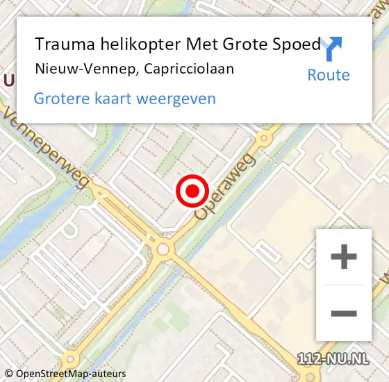 Locatie op kaart van de 112 melding: Trauma helikopter Met Grote Spoed Naar Nieuw-Vennep, Capricciolaan op 3 november 2023 10:19