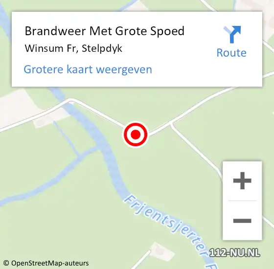 Locatie op kaart van de 112 melding: Brandweer Met Grote Spoed Naar Winsum Fr, Stelpdyk op 13 september 2014 20:59