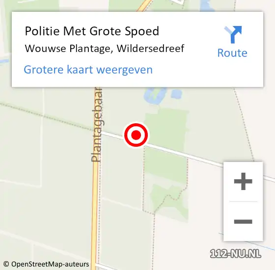 Locatie op kaart van de 112 melding: Politie Met Grote Spoed Naar Wouwse Plantage, Wildersedreef op 3 november 2023 11:52