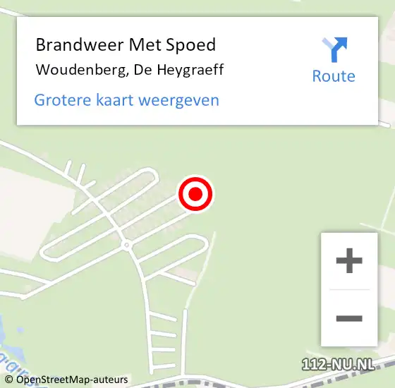 Locatie op kaart van de 112 melding: Brandweer Met Spoed Naar Woudenberg, De Heygraeff op 3 november 2023 12:00