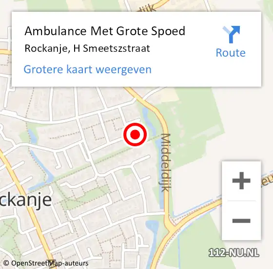 Locatie op kaart van de 112 melding: Ambulance Met Grote Spoed Naar Rockanje, H Smeetszstraat op 3 november 2023 12:13