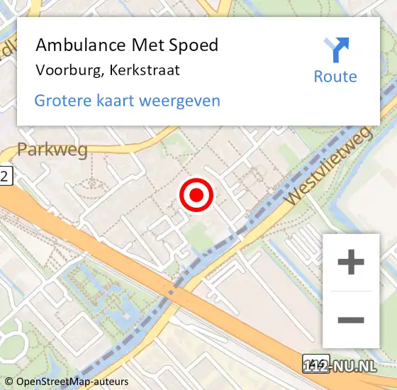 Locatie op kaart van de 112 melding: Ambulance Met Spoed Naar Voorburg, Kerkstraat op 3 november 2023 12:14