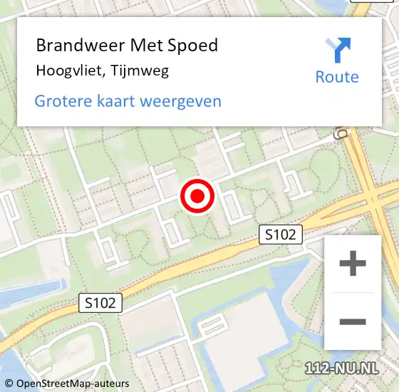 Locatie op kaart van de 112 melding: Brandweer Met Spoed Naar Hoogvliet, Tijmweg op 3 november 2023 12:29