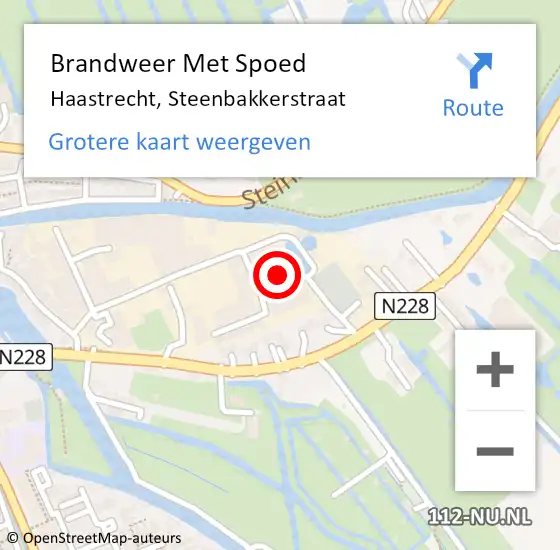 Locatie op kaart van de 112 melding: Brandweer Met Spoed Naar Haastrecht, Steenbakkerstraat op 3 november 2023 12:53