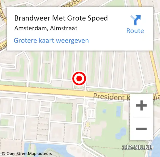 Locatie op kaart van de 112 melding: Brandweer Met Grote Spoed Naar Amsterdam, Almstraat op 3 november 2023 13:34