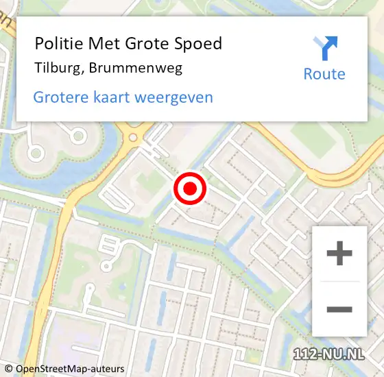 Locatie op kaart van de 112 melding: Politie Met Grote Spoed Naar Tilburg, Brummenweg op 3 november 2023 13:52