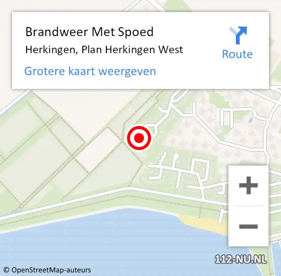 Locatie op kaart van de 112 melding: Brandweer Met Spoed Naar Herkingen, Plan Herkingen West op 3 november 2023 14:15