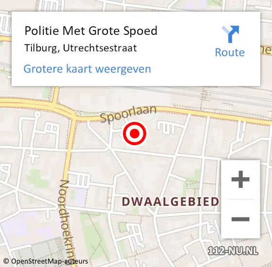 Locatie op kaart van de 112 melding: Politie Met Grote Spoed Naar Tilburg, Utrechtsestraat op 3 november 2023 14:15