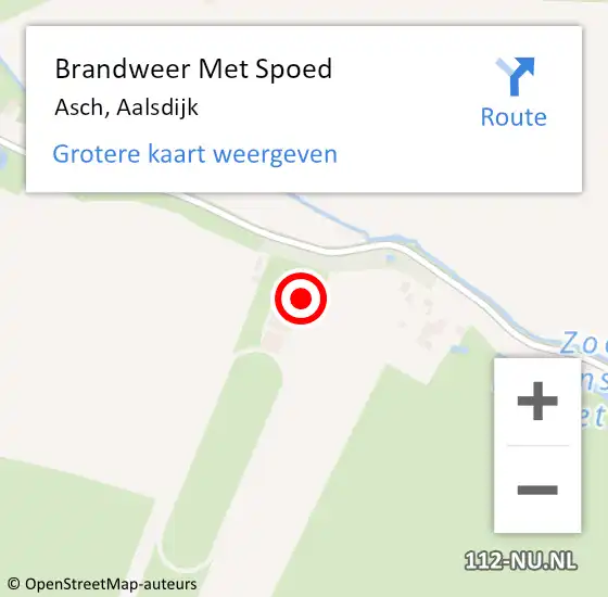 Locatie op kaart van de 112 melding: Brandweer Met Spoed Naar Asch, Aalsdijk op 14 oktober 2013 13:36