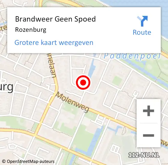 Locatie op kaart van de 112 melding: Brandweer Geen Spoed Naar Rozenburg op 3 november 2023 15:11