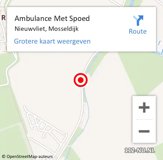 Locatie op kaart van de 112 melding: Ambulance Met Spoed Naar Nieuwvliet, Mosseldijk op 13 september 2014 21:47